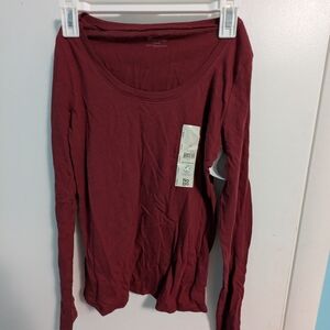 No Boundaries Women's Long Sleeve Top - Deep Red